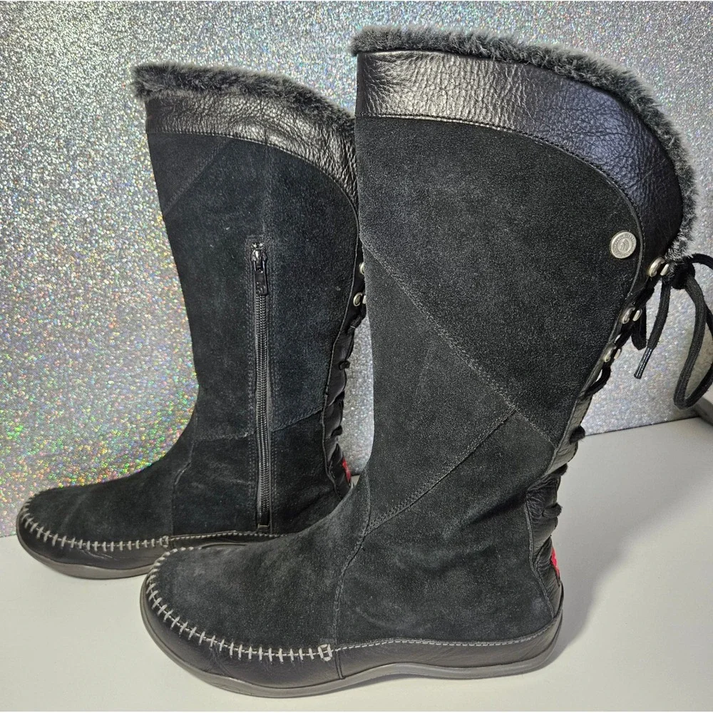 The‎ North Face Women's Black Suede Fur Trim Janey Primaloft Winter Boots 9.5